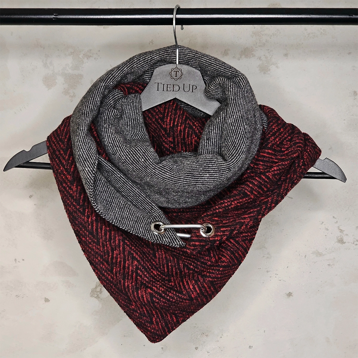 UNISEX VUNENI ŠAL BORDO RIBLJA KOST-KLASIKA U MOĆNIM TONOVIMA